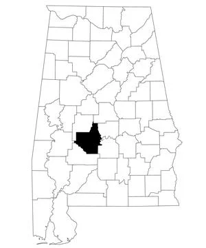 Map of Dallas County in Alabama state on white backround. single County map.. Stock Illustration