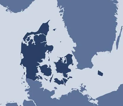 Map of Danmark Political map of Danmark with the several regions. Copyrigh... Foto stock