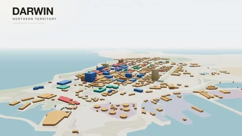 Map of Darwin Stock Footage 341336430