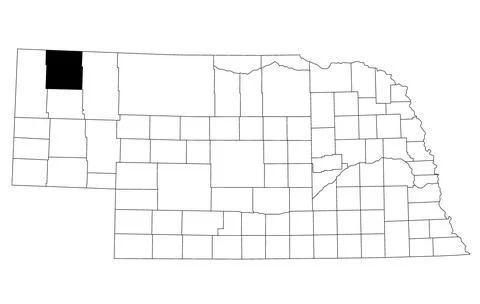 Map of Dawes County in Nebraska state on white background. single County ma.. Stock Illustration