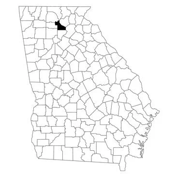 Map of Dawson County in Georgia state on white background. single County ma.. Stock Illustration