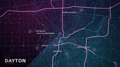 Map of Dayton 스톡 동영상 340889641