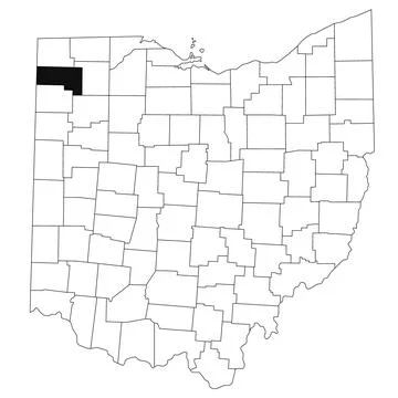 Map of defiance County in Ohio state on white background. single County map.. Stock Illustration