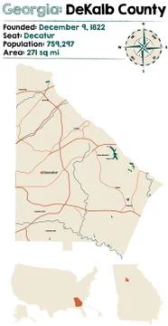 Map of DeKalb County in Georgia Illustrazione stock