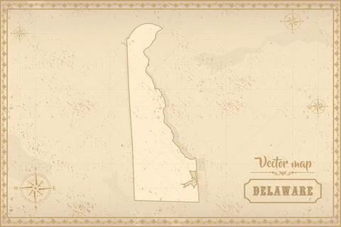 Map of Delaware in the old style Stock Illustration