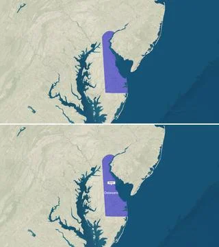 The map of Delaware with text, textless Stock Illustration