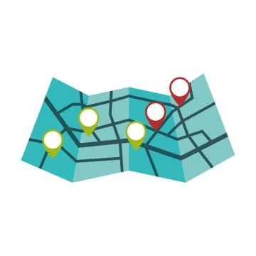 Map delivery shipping logistic security icon. Vector graphic Stock Illustration