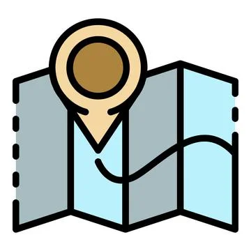 Map delivery tracking icon color outline vector Illustrazione stock