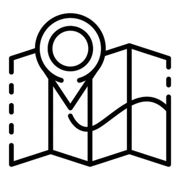 Map delivery tracking icon, outline style Illustration