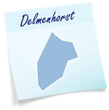 Map of delmenhorst as sticky note Stock Illustration