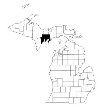 Map of delta County in Michigan state on white background. single County ma.. Stock Illustration