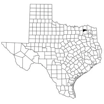 Map of delta County in Texas state on white background. single County map h.. Stock Illustration