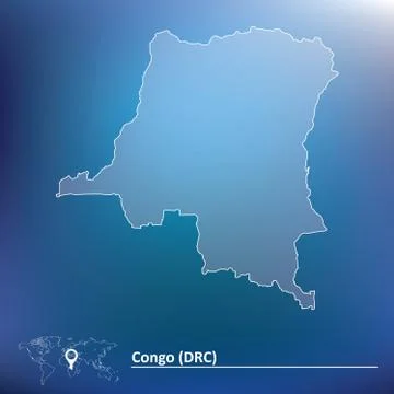 Map of Democratic Republic of the Congo Stock Illustration