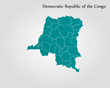 Map of Democratic Republic of the Congo Stock Illustration