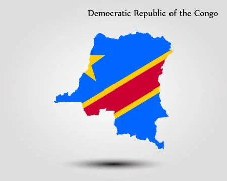 Map of Democratic Republic of the Congo Stock Illustration