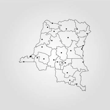 Map of Democratic Republic of the Congo Stock Illustration