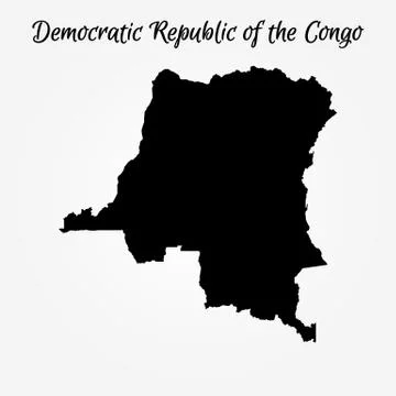 Map of Democratic Republic of the Congo Stock Illustration