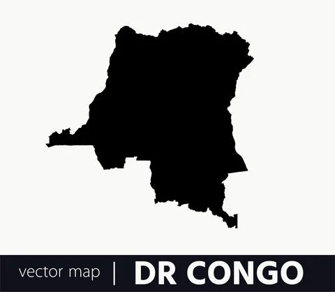 Map - Democratic Republic of the Congo Stock Illustration