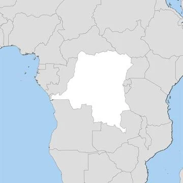 Map of Democratic Republic of the Congo Map of Democratic Republic of the ... 스톡 사진