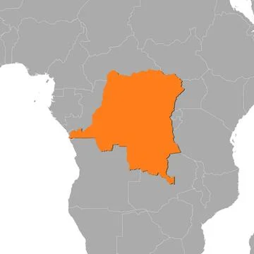 Map of Democratic Republic of the Congo Map of Democratic Republic of the ... Foto stock