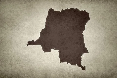 Map of the Democratic Republic of the Congo on a paper Illustrazione stock