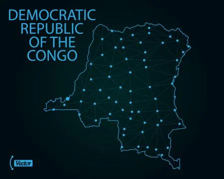 Map of Democratic Republic of the Congo. Vector illustration. World map Stock Illustration