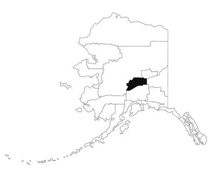 Map of Denali borough in Alaska state on white background. single borough m.. Stock Illustration