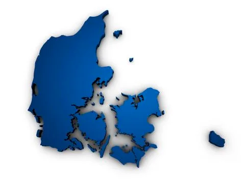 Map of denmark 3d shape Stock Illustration