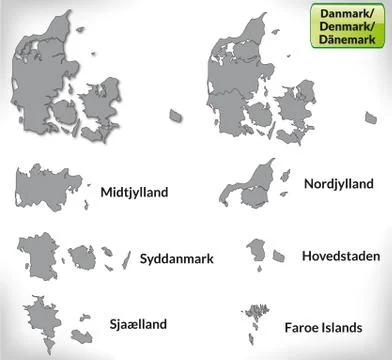 Map of denmark Stock Illustration