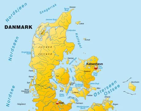 Map of denmark with Stock Illustration