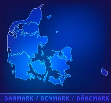 Map of denmark Stock Illustration