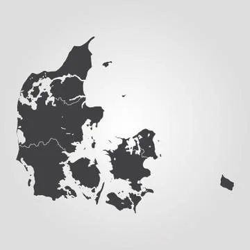 Map of Denmark Stock Illustration