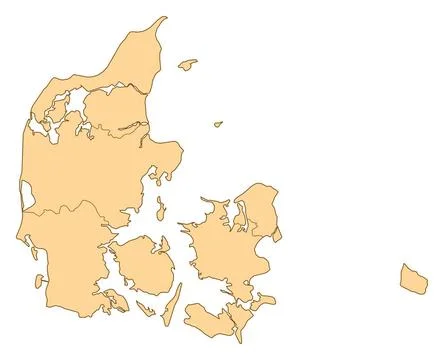 Map of Denmark Map of Denmark with the several provinces. Copyright: xZoon... Stock Photos