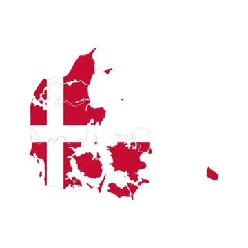 Map of Denmark. Vector design isolated on white background. Stock Illustration