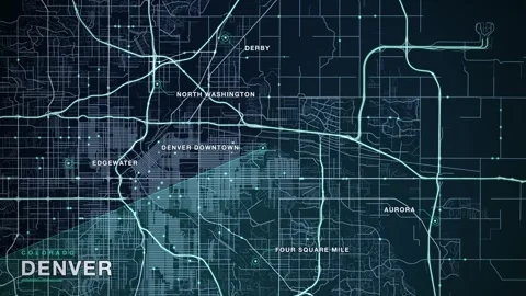 Map of Denver 스톡 동영상 340889519