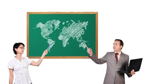 Map on desk Stock Photos