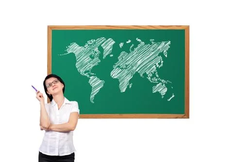 Map on desk Foto stock