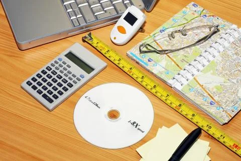 Map at desk Foto stock