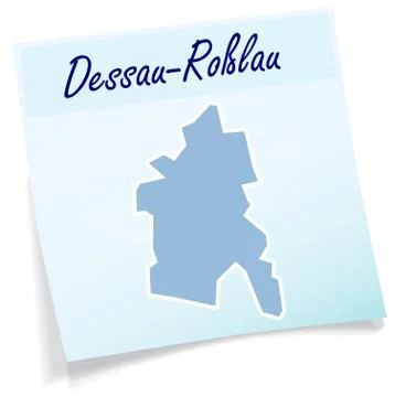 Map of dessau-rosslau as sticky note Stock Illustration