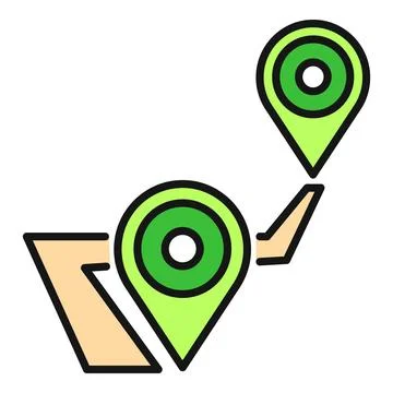 Map with destination pin and route tracking Stock Illustration
