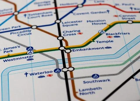 Map detail with selective focus Stock Photos