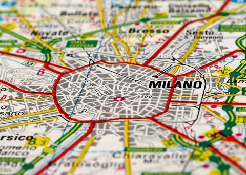 Map detail with selective focus Stock Photos