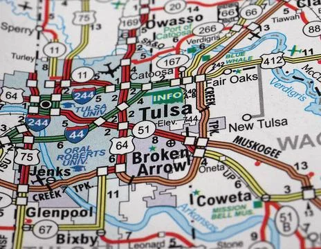 Map detail with selective focus Stock Photos