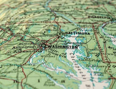 Map detail with selective focus Stock Photos