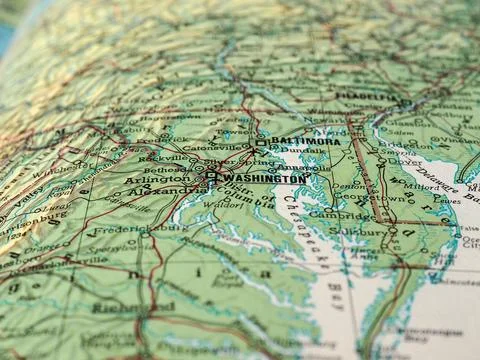 Map detail with selective focus Stock Photos