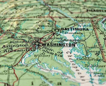 Map detail with selective focus Stock Photos