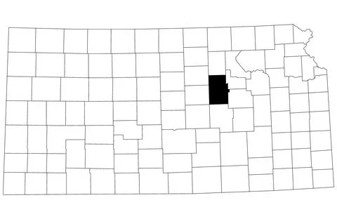 Map of Dickinson County in Kansas state on white background. single County .. Stock Illustration