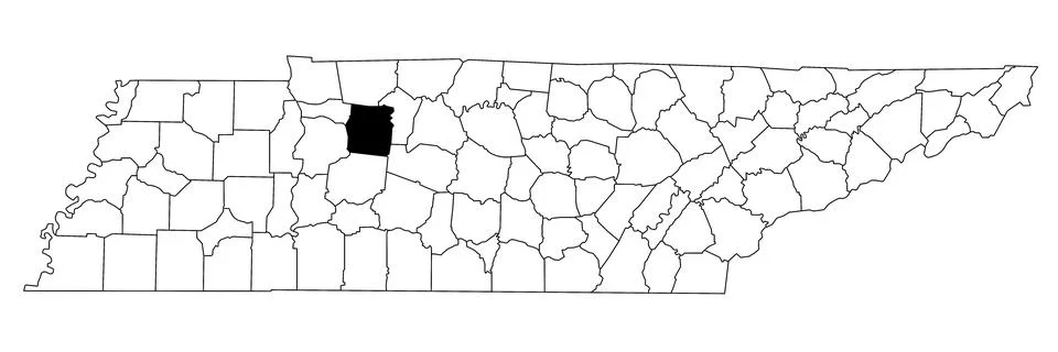 Map of Dickson County in Tennessee state on white background. single County.. Stock Illustration