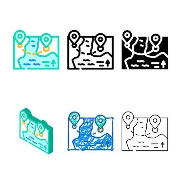 Map direction color clean icon vector Stock Illustration