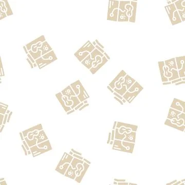 Map with direction glyph vector seamless pattern Illustrazione stock